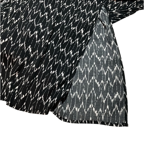 GAP Black White Print Full Button Front Maxi Length Shirt Dress Drawstring Waist - Picture 7 of 8